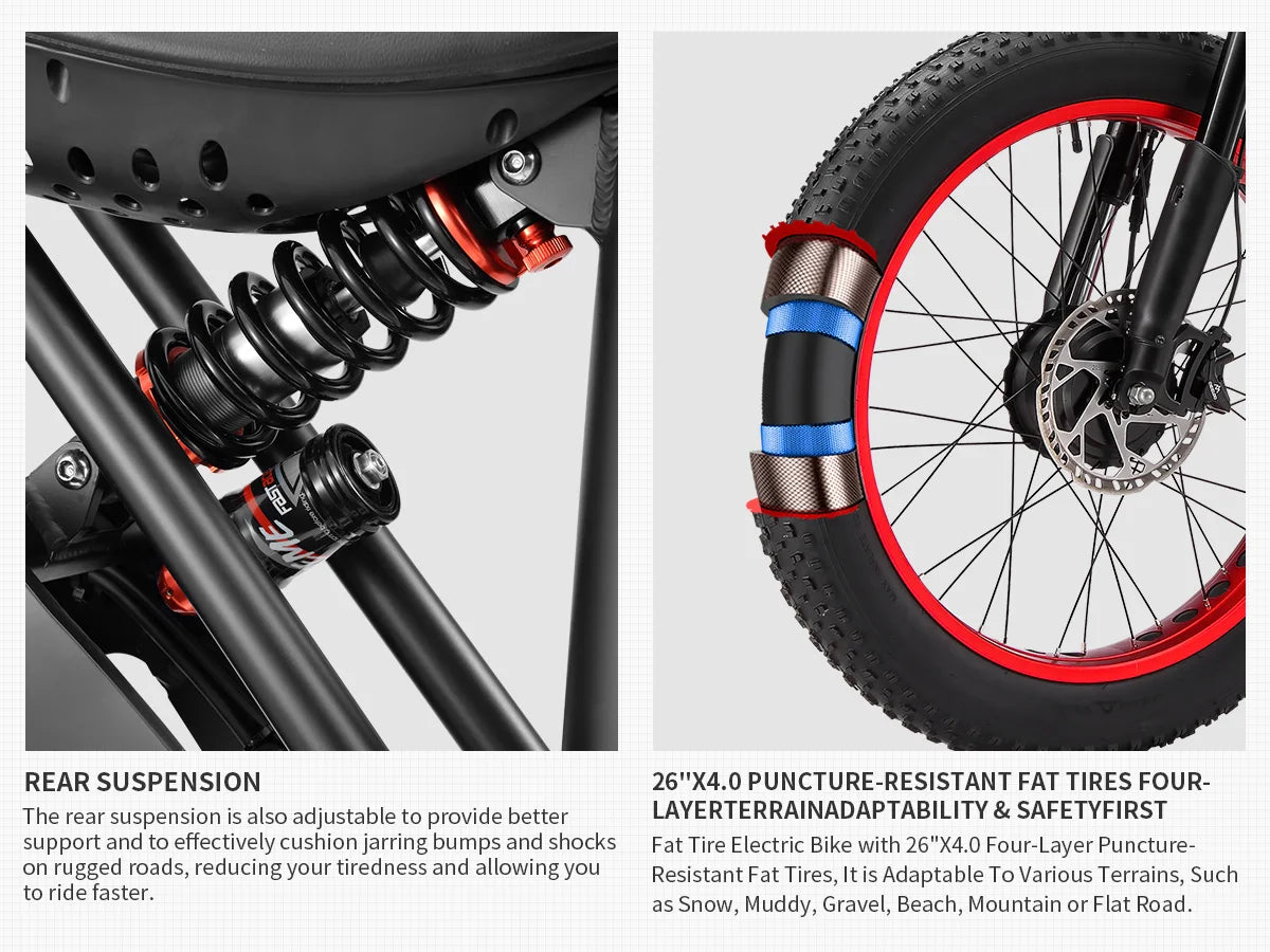1000W 52V Fat Tire E-Bike