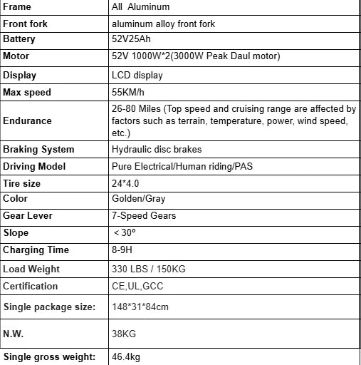 ORLMS MX500 3000W 52V E-Bike