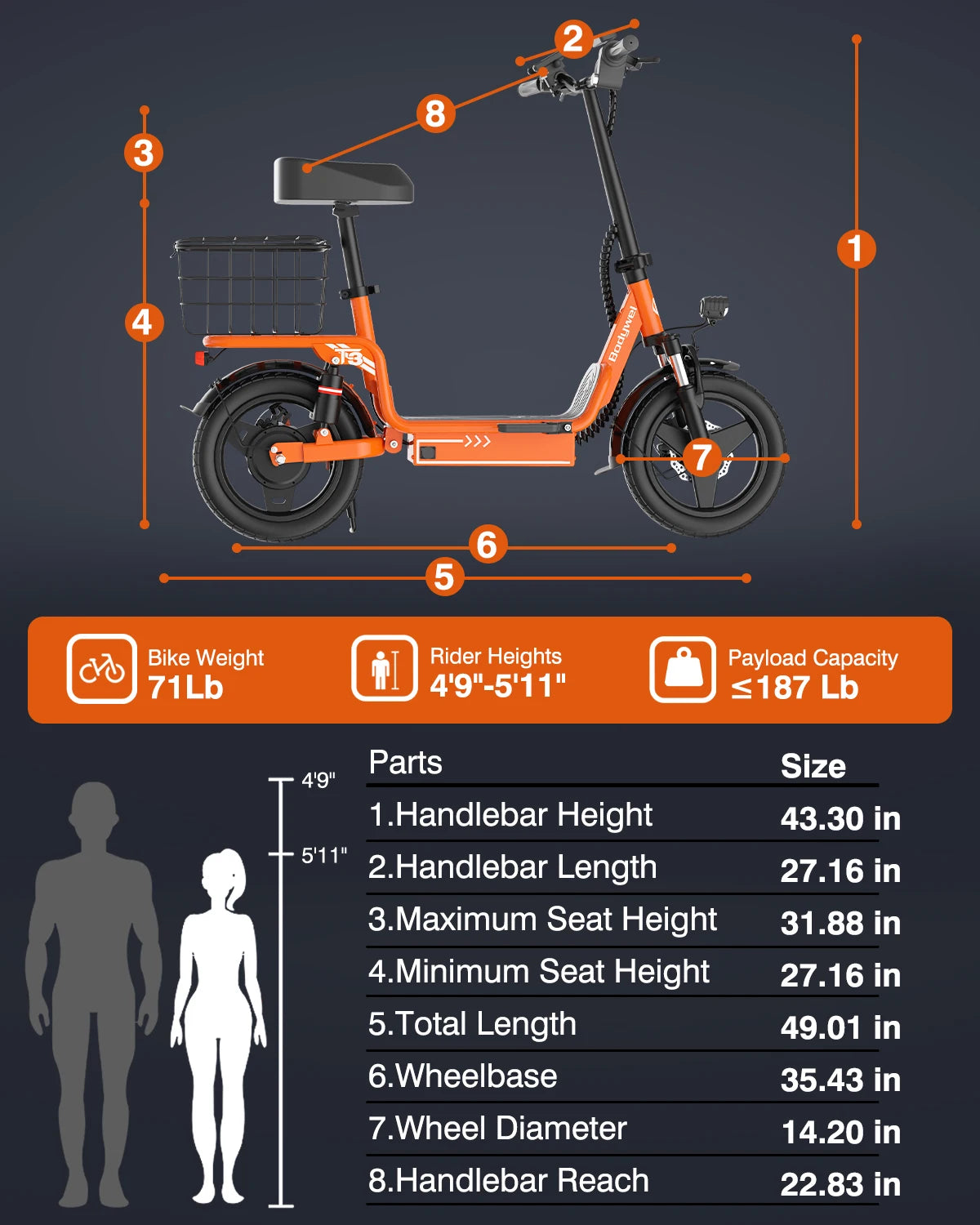 500W E-Scooter w/ Basket
