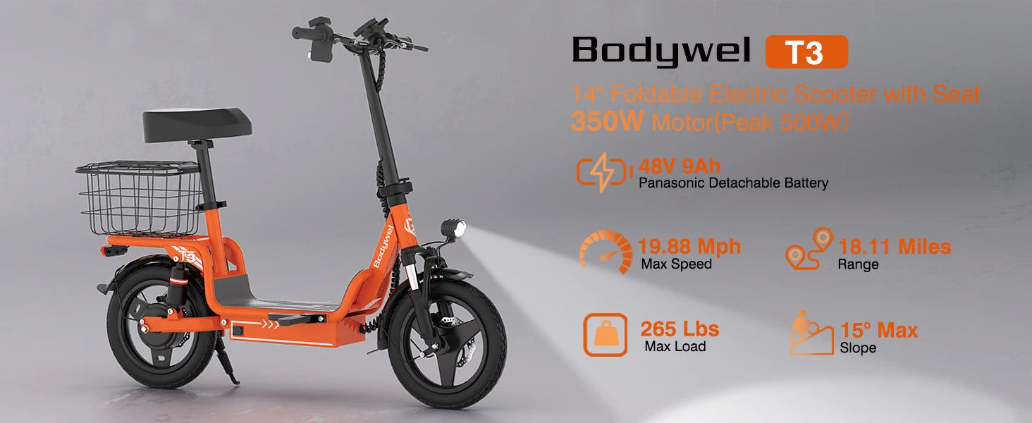 500W E-Scooter w/ Basket