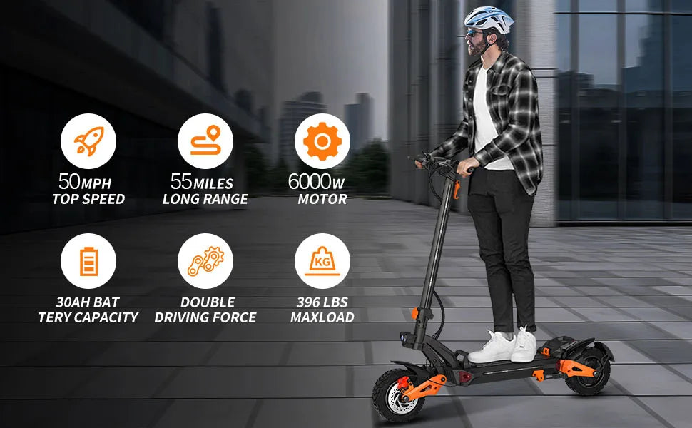 6000W Dual Motor Off-Road E-Scooter
