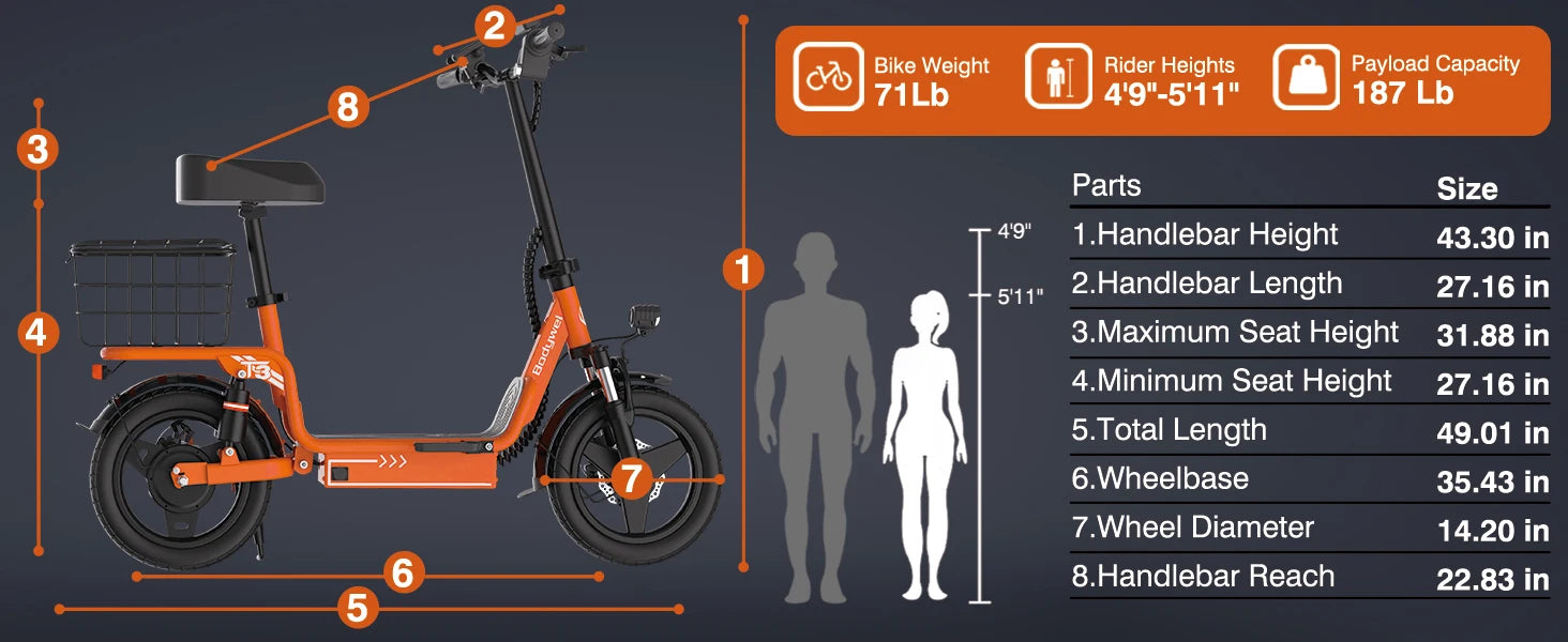500W E-Scooter w/ Basket